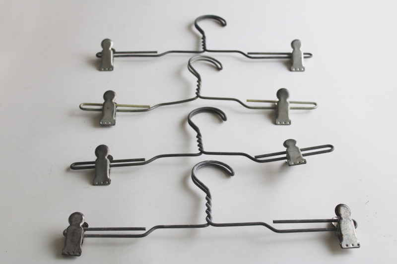 photo of vintage industrial style zinc wire laundry hangers w/ strong pinch spring clips  #5