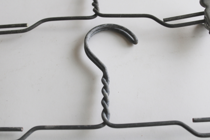 photo of vintage industrial style zinc wire laundry hangers w/ strong pinch spring clips  #6