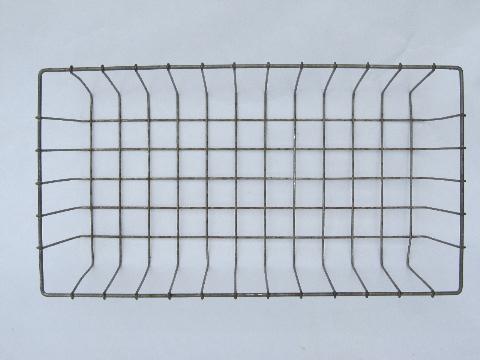 photo of vintage industrial wire basket storage bin, kitchen or desk organizer #2