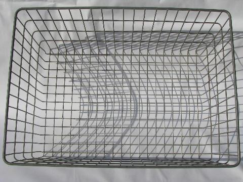 photo of vintage industrial wire basket storage bin, retro modern factory machine age #2