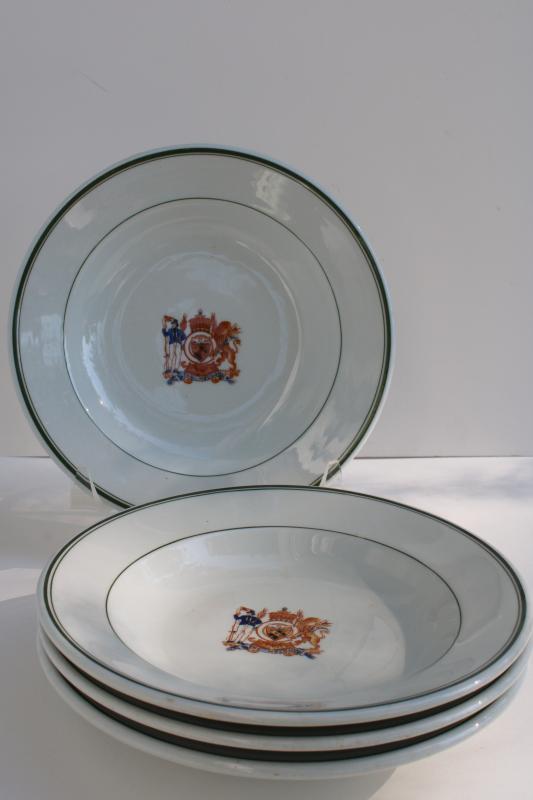 photo of vintage ironstone china dishes The Nelson coat of arms emblem soup bowls #5