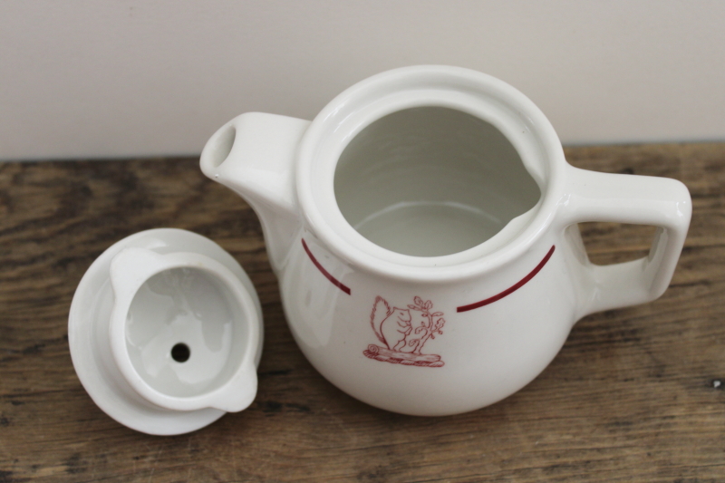 photo of vintage ironstone china w/ squirrel print, restaurant one cup coffee or tea pot #2