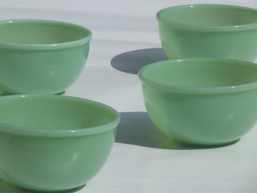 photo of vintage jadite green Fire-King jadeite soup stew chili bowls set of 4  #2