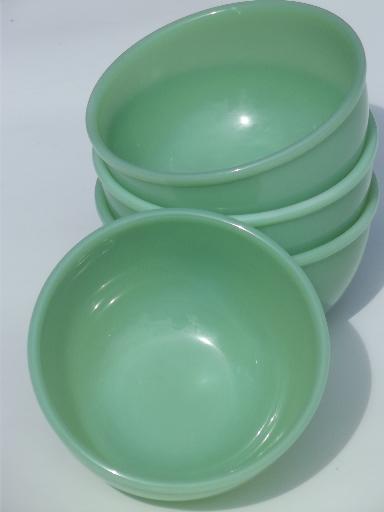 photo of vintage jadite green Fire-King jadeite soup stew chili bowls set of 4  #3