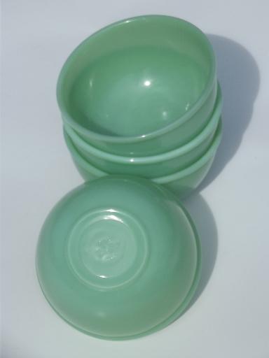 photo of vintage jadite green Fire-King jadeite soup stew chili bowls set of 4  #4