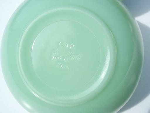 photo of vintage jadite green Fire-King jadeite soup stew chili bowls set of 4  #6