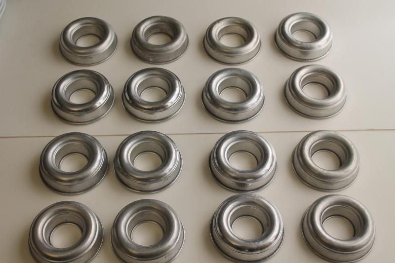 photo of vintage jello molds, lot of 16 individual ring mold food molds or tiny cake pans #1