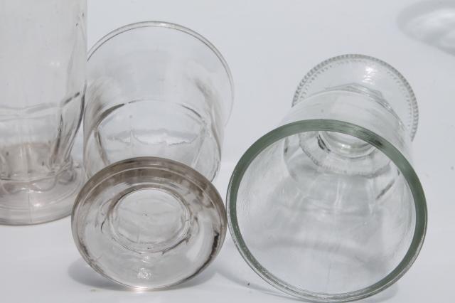 photo of vintage jelly jar glasses, footed tumblers for tiny parfaits or drinking glasses #3