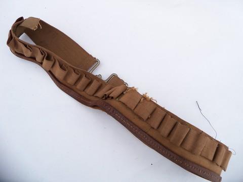 photo of vintage khaki-tan canvas hunter/shooter's belt w/shell loops #4