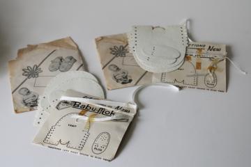 vintage kit heirloom new baby shoes to make, pre cut soft white glove leather w/ instructions 