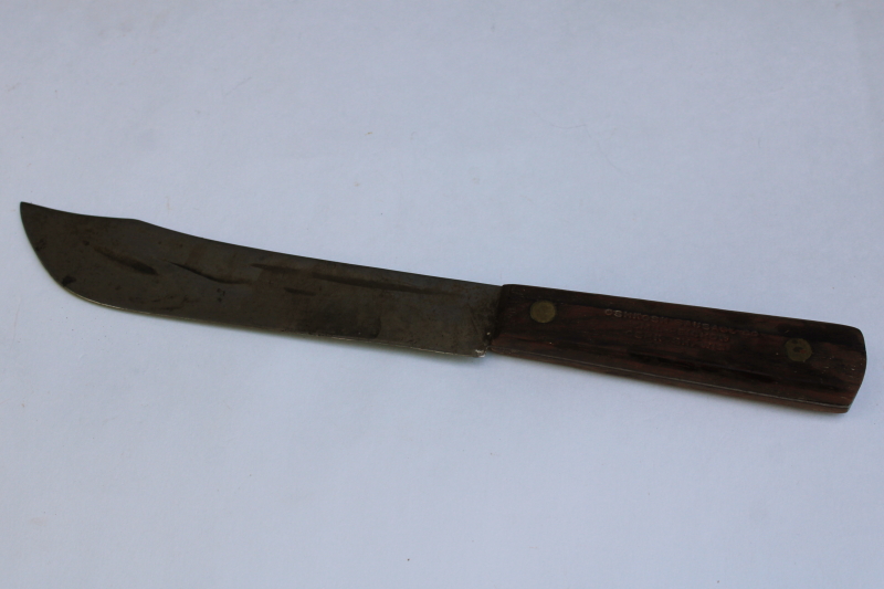 photo of vintage kitchen butcher knife Oshkosh Sausage Emil Reichow advertising 1940s or 50s  #1