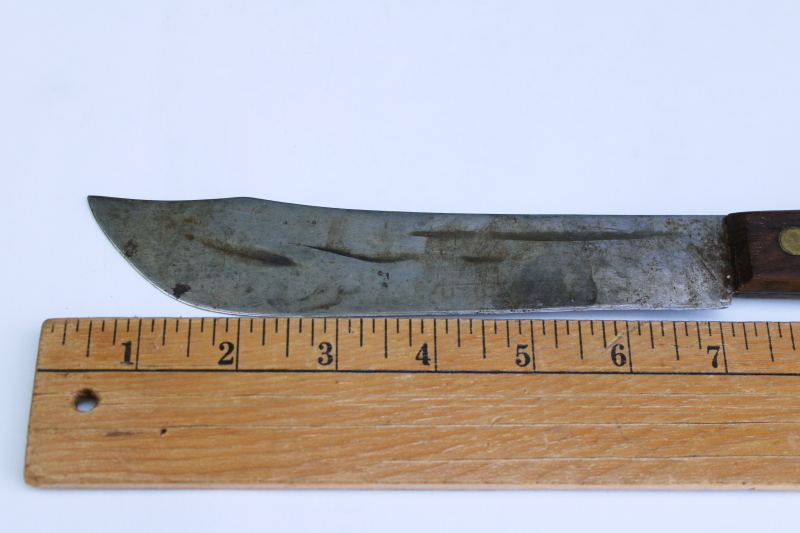 photo of vintage kitchen butcher knife Oshkosh Sausage Emil Reichow advertising 1940s or 50s #5