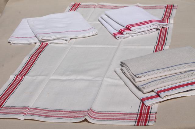 photo of vintage kitchen dish towels, striped linen and cotton towel lot of 10 #5