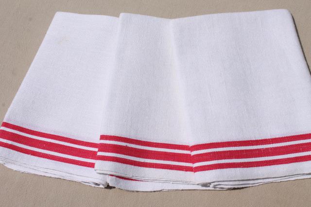 photo of vintage kitchen dish towels, striped linen and cotton towel lot of 10 #11