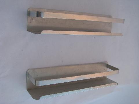 photo of vintage kitchen / pantry spice jar racks, retro 1950s mod aluminum #1