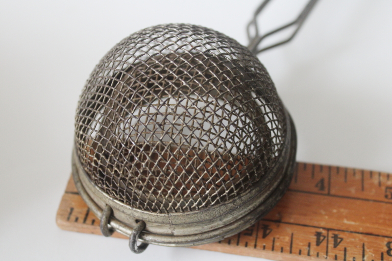 photo of vintage kitchen utensil, nest shape wire basket for frying potatoes, deep fry hash browns  #3