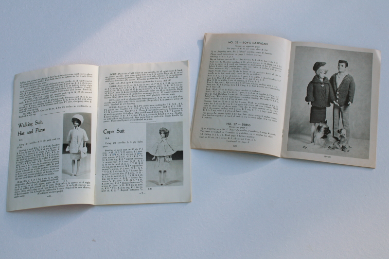 photo of vintage knit & crochet pattern booklets 1960s retro Barbie & Ken teen fashion doll clothes #3