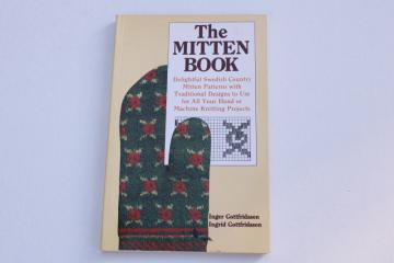 catalog photo of vintage knitting book, Swedish country wool mittens patterns hand or machine knit