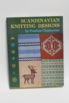 catalog photo of vintage knitting book charted patterns traditional Scandinavian knit designs & borders