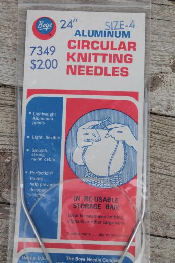 photo of vintage knitting needles lot, plastic cable aluminum circular needles in pkgs #3