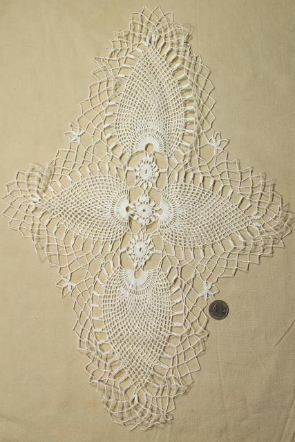 photo of vintage lace doilies & table mat centerpieces, shabby chic crochet doily lot #10