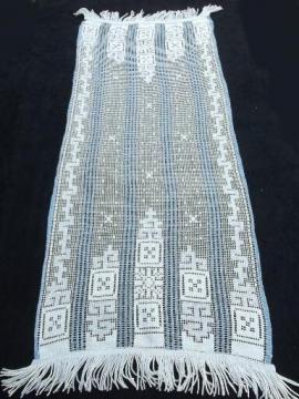 catalog photo of vintage lace table runner from Swiss estate, German or French country style