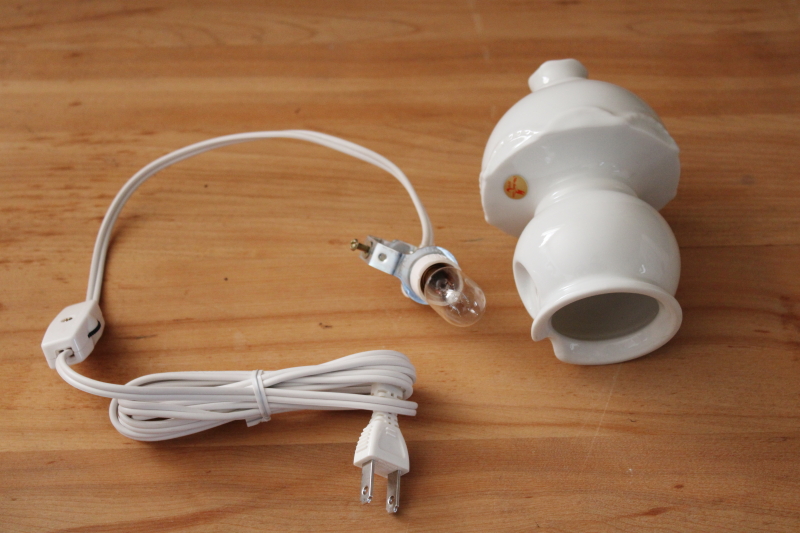 photo of vintage lamp nightlight, pure white porcelain glow light made in Japan never used #2