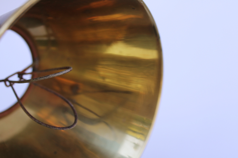 photo of vintage lampshades for french bouillotte candle lamp, brass metal shades w/ original black finish  #2