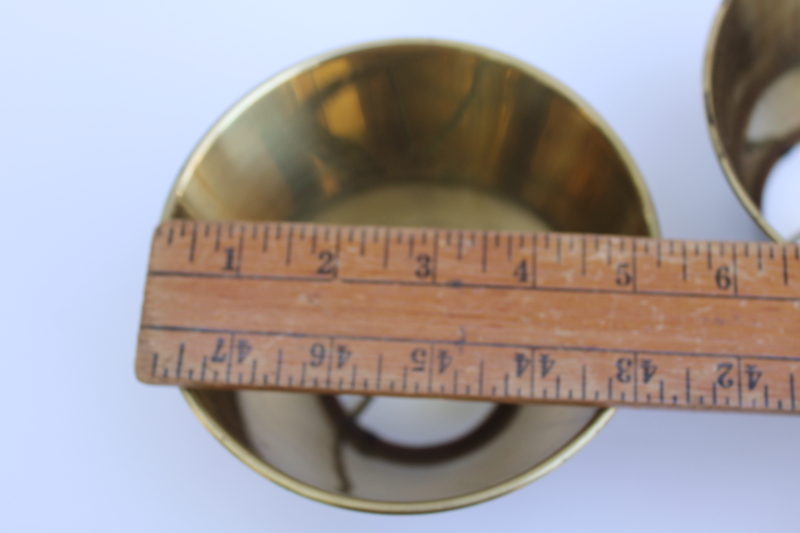 photo of vintage lampshades for french bouillotte candle lamp, brass metal shades w/ original black finish  #4