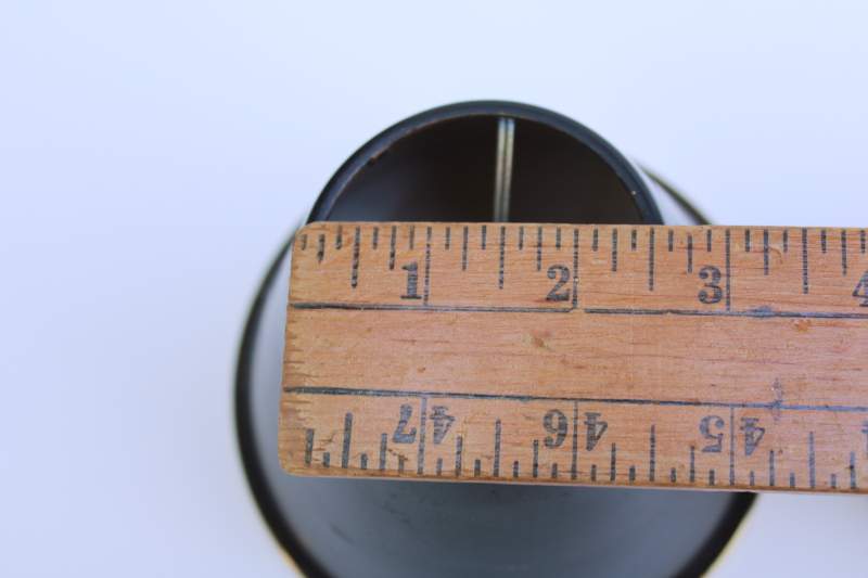 photo of vintage lampshades for french bouillotte candle lamp, brass metal shades w/ original black finish  #7