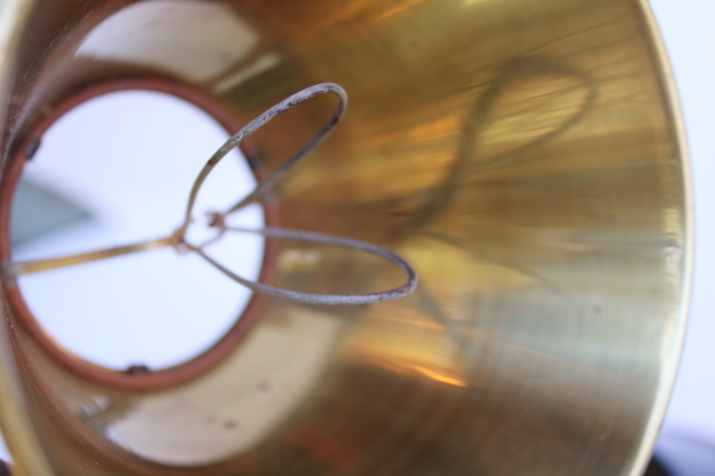 photo of vintage lampshades for french bouillotte candle lamp, brass metal shades w/ original black finish  #10