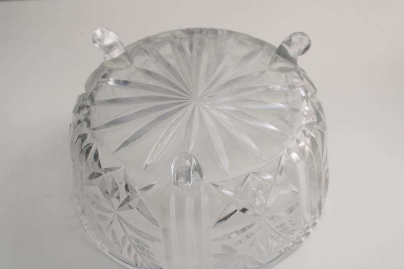 photo of vintage lead crystal Margaret pattern bowl, Crystal Clear Industries W Germany label #5