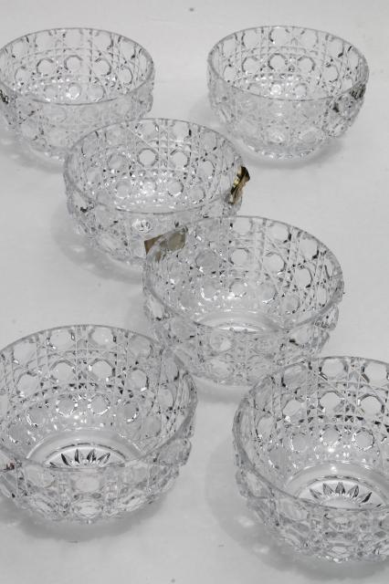 photo of vintage lead crystal bowls, bleikristall button cut Tritschler Winterhalder W Germany #2