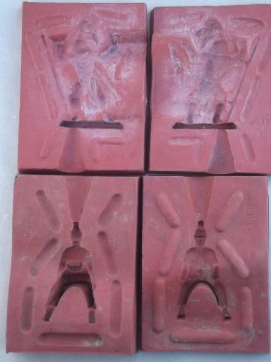 photo of vintage lead toy soldier molds, medieval knights mold lot #3
