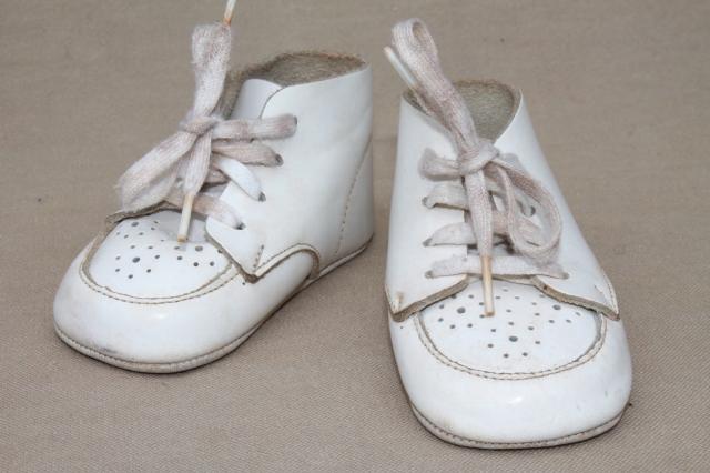 photo of vintage leather baby shoes, soft sole first walking shoes for a toddler #1