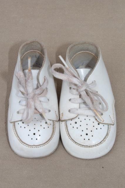 photo of vintage leather baby shoes, soft sole first walking shoes for a toddler #3