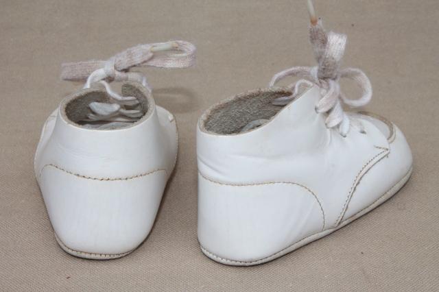 photo of vintage leather baby shoes, soft sole first walking shoes for a toddler #5