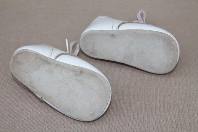 photo of vintage leather baby shoes, soft sole first walking shoes for a toddler #6