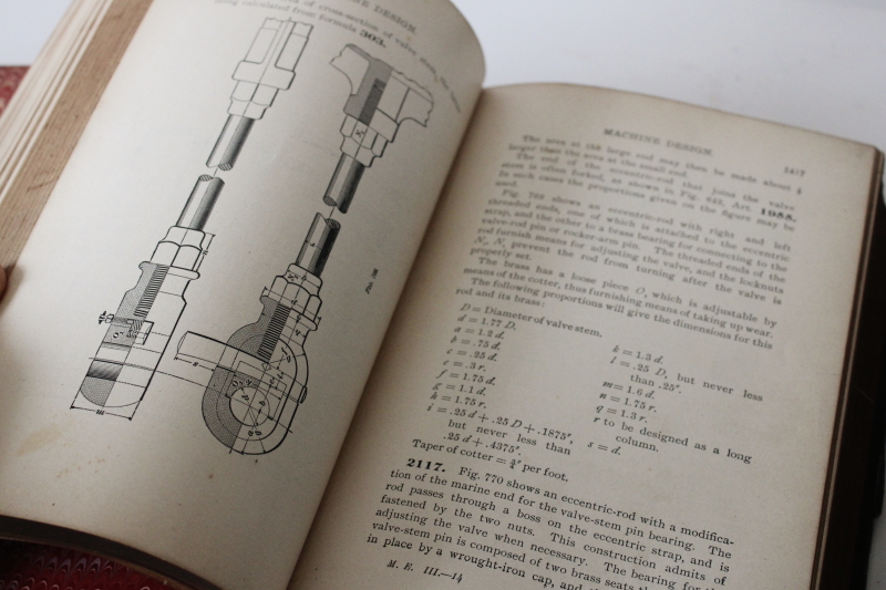 photo of vintage leather bound textbooks Mechanical & Electrical Engineering Scranton technical course books early 1900s  #5