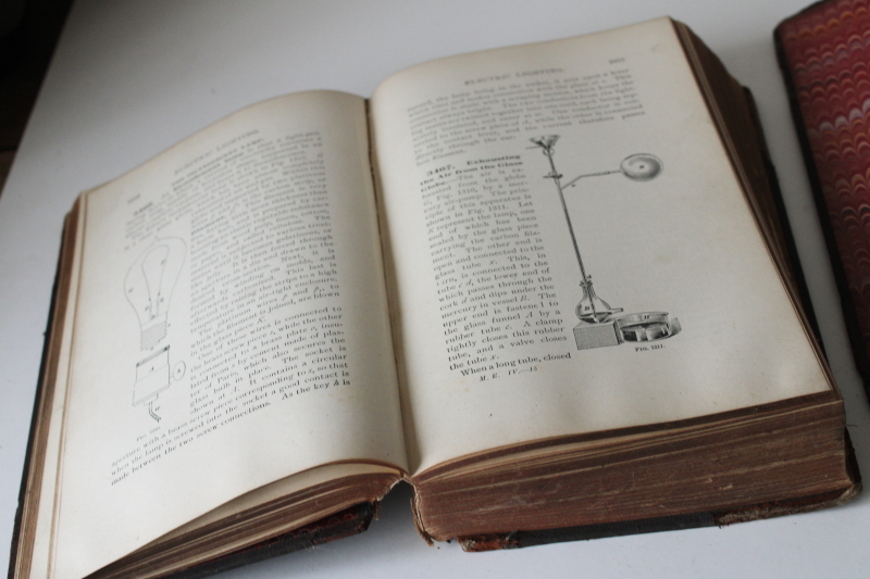 photo of vintage leather bound textbooks Mechanical & Electrical Engineering Scranton technical course books early 1900s  #6