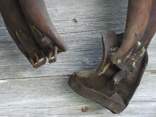 photo of vintage leather horse / pony collar, primitive old antique harness tack #5