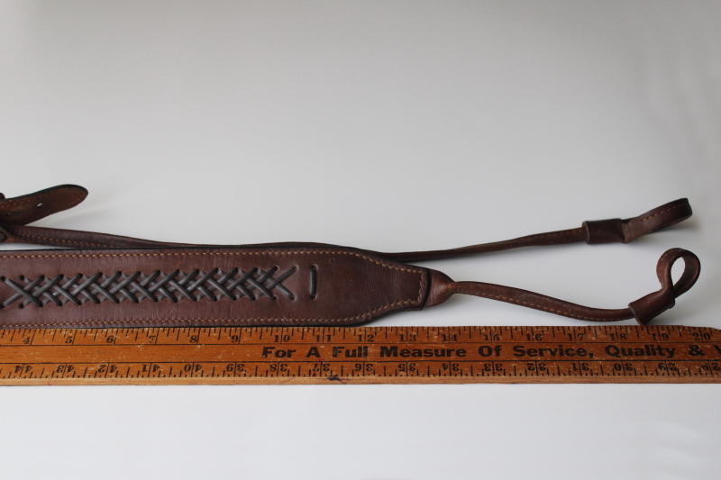 photo of vintage leather sporting gun sling strap for hunters long guns rifles shotguns #4