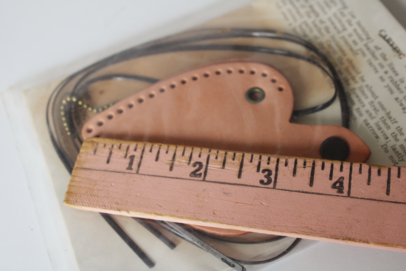 photo of vintage leather working kit, mini heart shape coin purse tooled leather craft  #4