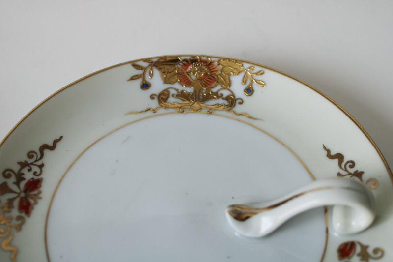 photo of vintage lemon server china plate w/ handle, old M mark Noritake hand painted Japan porcelain  #2