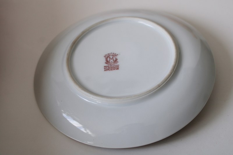 photo of vintage lemon server china plate w/ handle, old M mark Noritake hand painted Japan porcelain  #4
