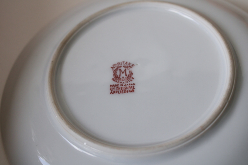 photo of vintage lemon server china plate w/ handle, old M mark Noritake hand painted Japan porcelain  #5