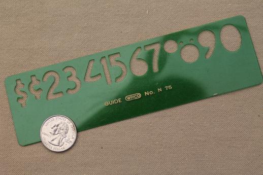 photo of vintage letter and number stencils, plastic drawing templates for signs alphabet & numbering #3