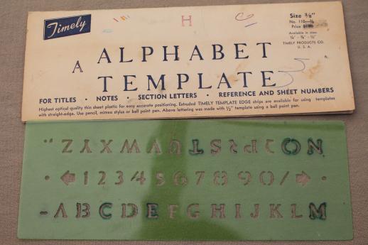 photo of vintage letter and number stencils, plastic drawing templates for signs alphabet & numbering #10