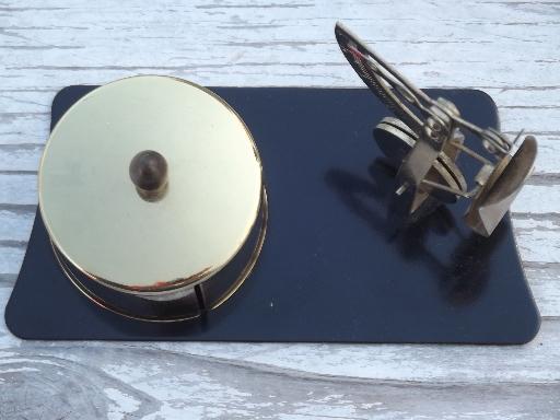 photo of vintage letter scale, brass balance scale holder for a roll of postage stamps #6