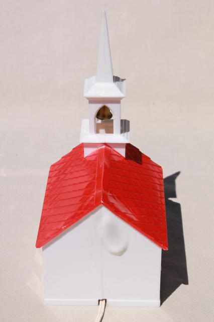 photo of vintage lighted plastic Christmas church light up decoration for holiday village putz #6